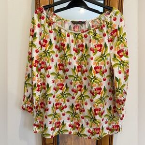 🍒 Brooks Brothers cherry print cotton top size 4